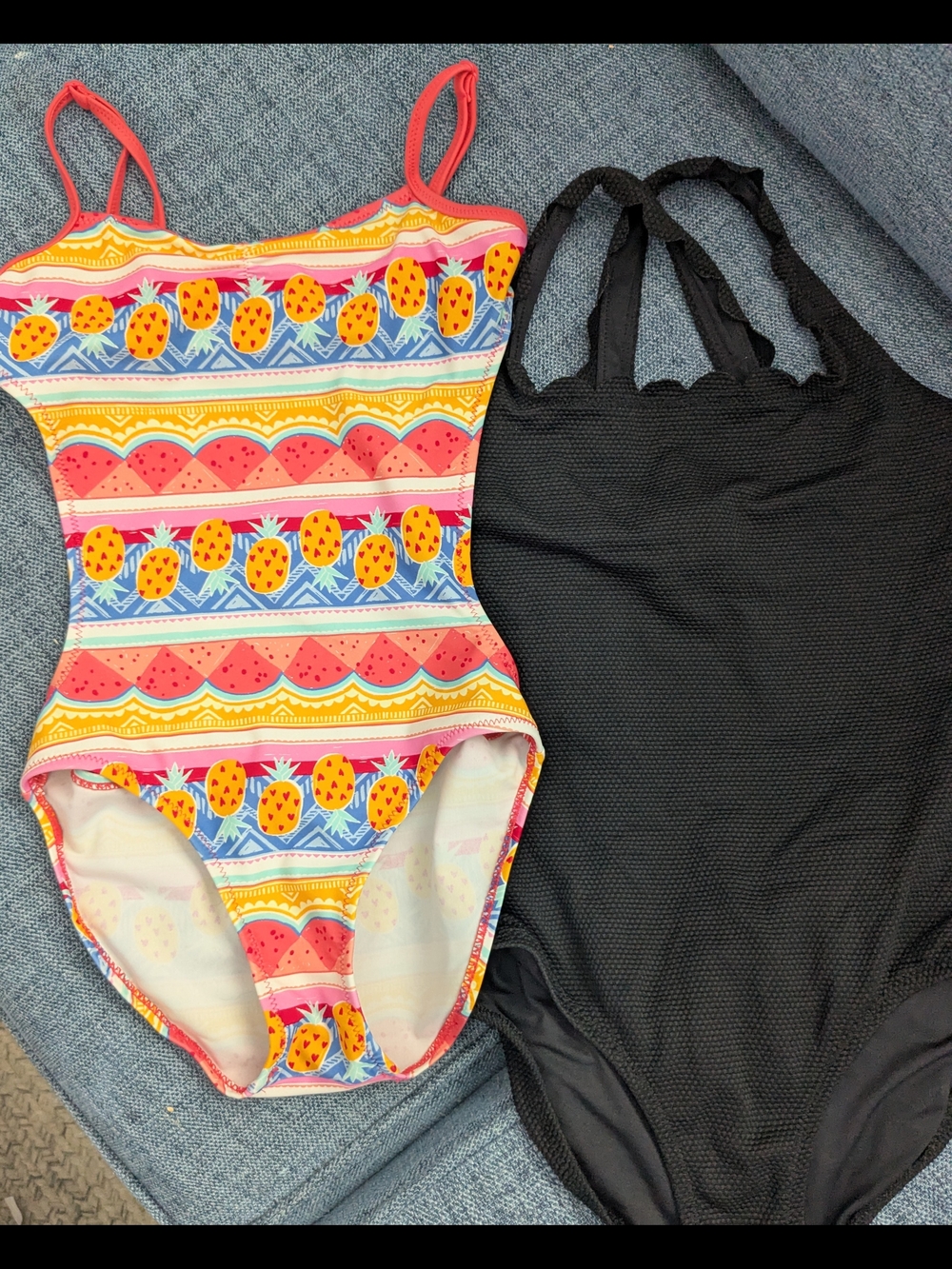 Kids One-Piece Swimsuit Bundle - Pineapple Print & Black